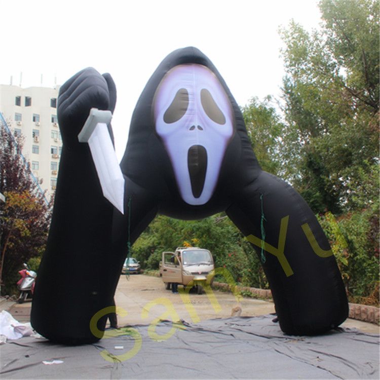 Biggystar Arco gonfiabile per Halloween 240 cm decorazione per interni ed esterni con luce a LED 