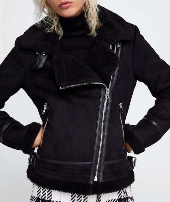 Contrasting faux leather jacket Clearance