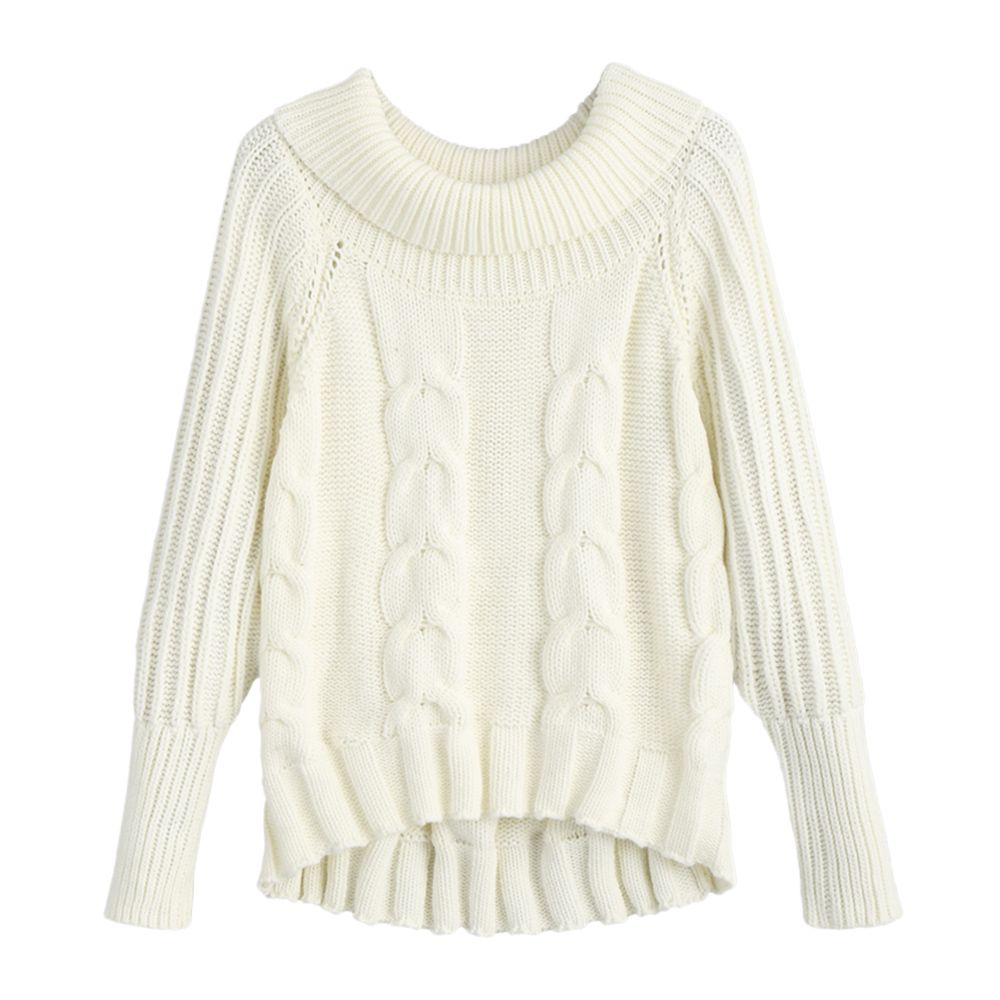 Großhandel ZAN.STYLE Rollkragen Cable Knit Chunky Pullover Frauen Beiläufige Feste Weiße Winter Rib Oversize Pullover Warme Herbst Jumper Pullover Von Großhandel ZAN.STYLE Rollkragen Cable Knit Chunky Pullover Frauen Beiläufige Feste Weiße Winter Rib Oversize Pullover Warme Herbst Jumper Pullover Von