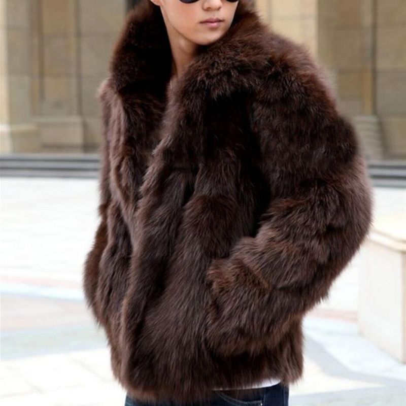 Wholesale Winter Mens Faux Fur Jacket 