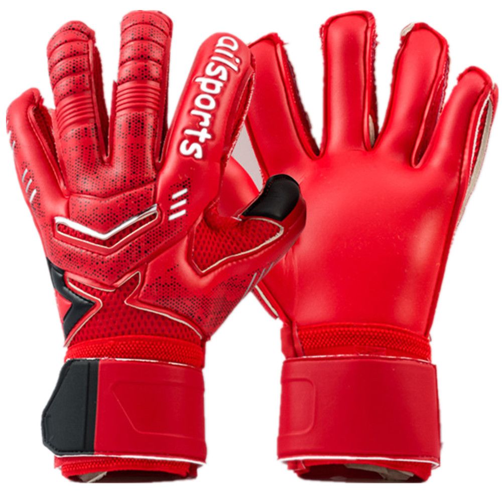 Football Gloves Adult Football Goalkeeper Professional Goalkeeper Professional Finger Gloves Thick Latex Non-Slip Color : Black, Size : 8