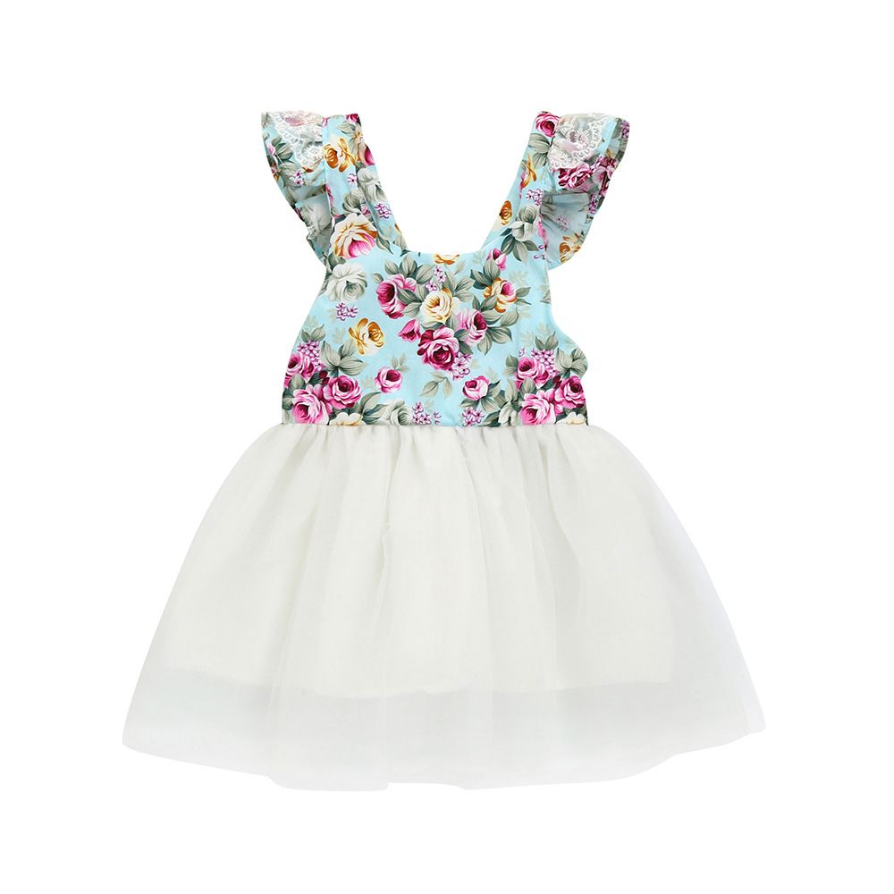 Kids Baby Girl Clothes Summer Flower Sleeveless Dress Party Tutu Clothing Outfit