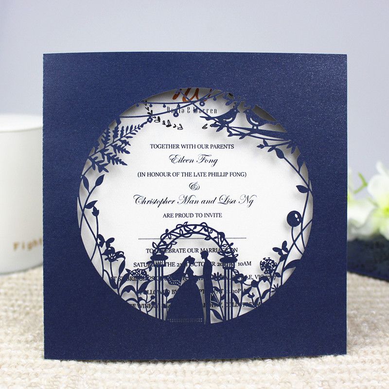 2018 New Arrival White Wedding Invitations Cards Personalized