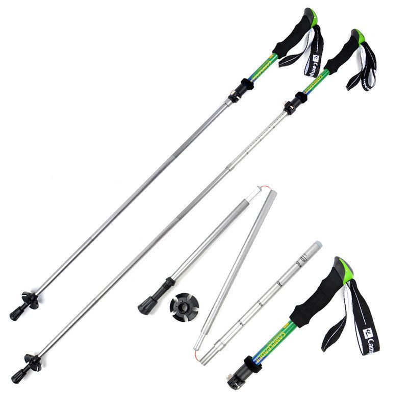 Trekking Pole Portable Folding 5-section Walking Stick Ultralight Auminum Alloy Hiking Poles for Outdoor Camping 