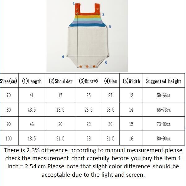 Baby Romper Size Chart