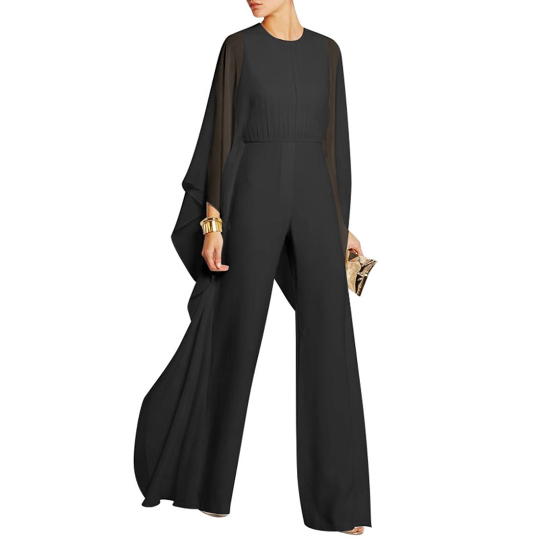 Acquistare Ruffle Donne Pagliaccetti Della Tuta Del Partito Chiffon Elegante  Poncho Tuta Autunno Vita Alta Body Casuale Delle Donne Del Capo Tuta  Economico | Consegna Veloce E Qualità | DHgate Italy