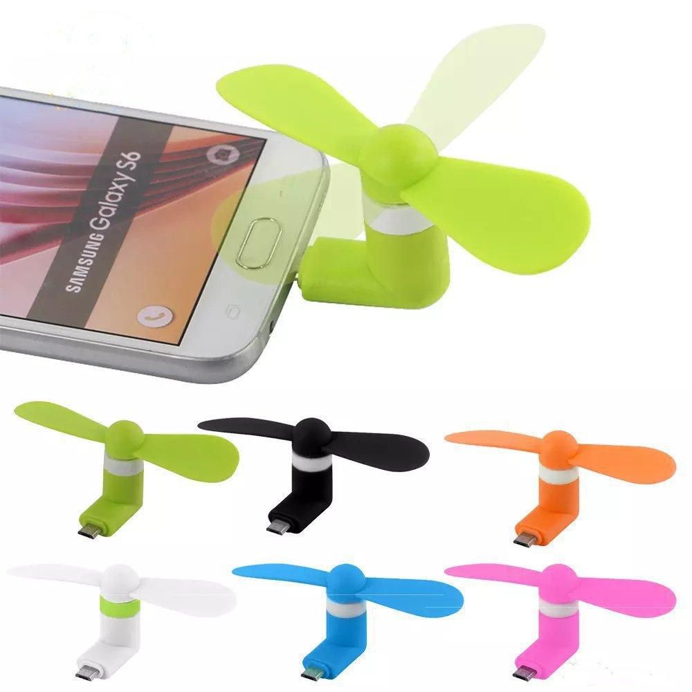 PUSOKEI Cell Phone Fan Super Strong Wind black Mobile Phone Fan Mini Fan for Android Cell Phone Ultra-quiet Micro-speed Phone Fan
