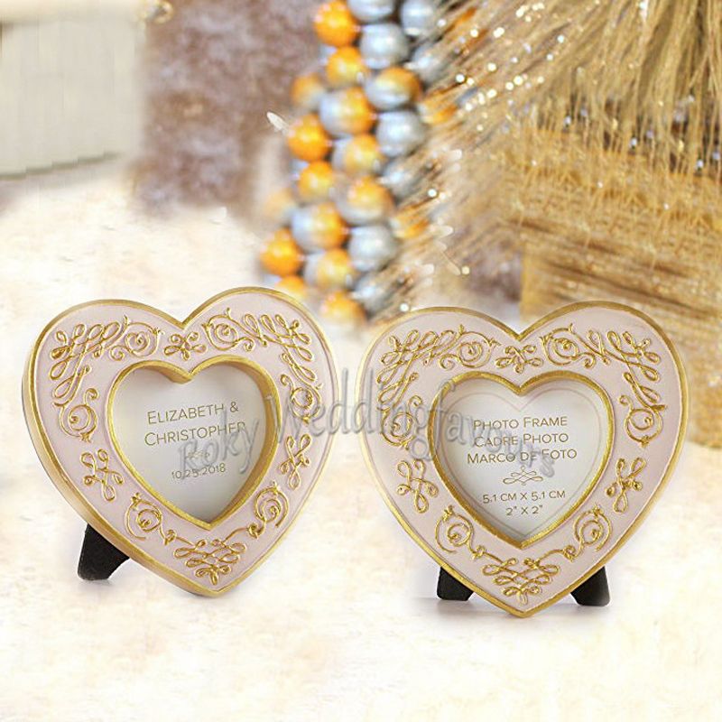 Gold Heart Mini Frame Wedding Favors Partytable Decor Place Card