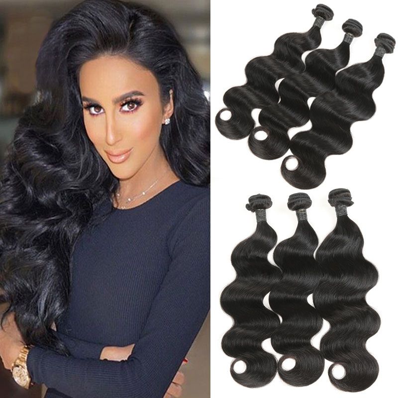Brazilian Body Wave Hair Weave 3 Bundles Natural Color Human Hair
