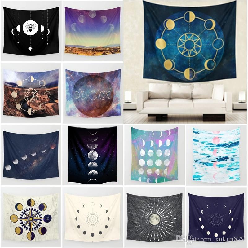 Acheter Pas Cher 51x59 Pouces Vintage Mystique Lunaire Solaire Boussole Phases De La Lune Motif Imprimer Polyester Hanging Wall Tapestry Ete Serviette De Plage Yoga Chales Du 7 22 Fr Dhgate