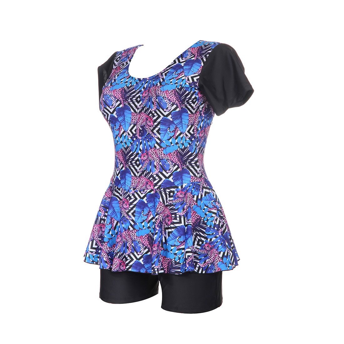 plus size swim top with short sleeves