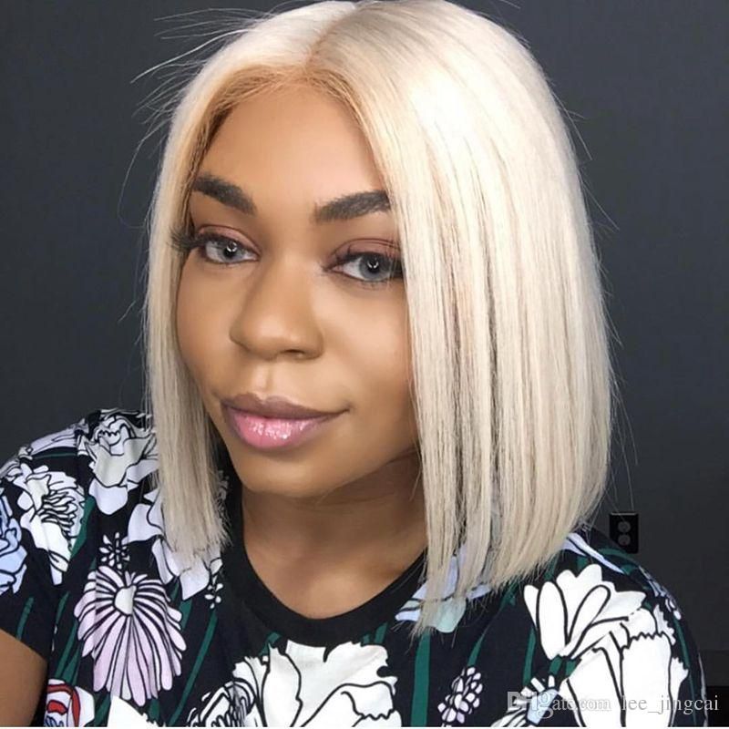 Charming 613 Blonde Short Bob Lace Front Wigs With Baby Hair