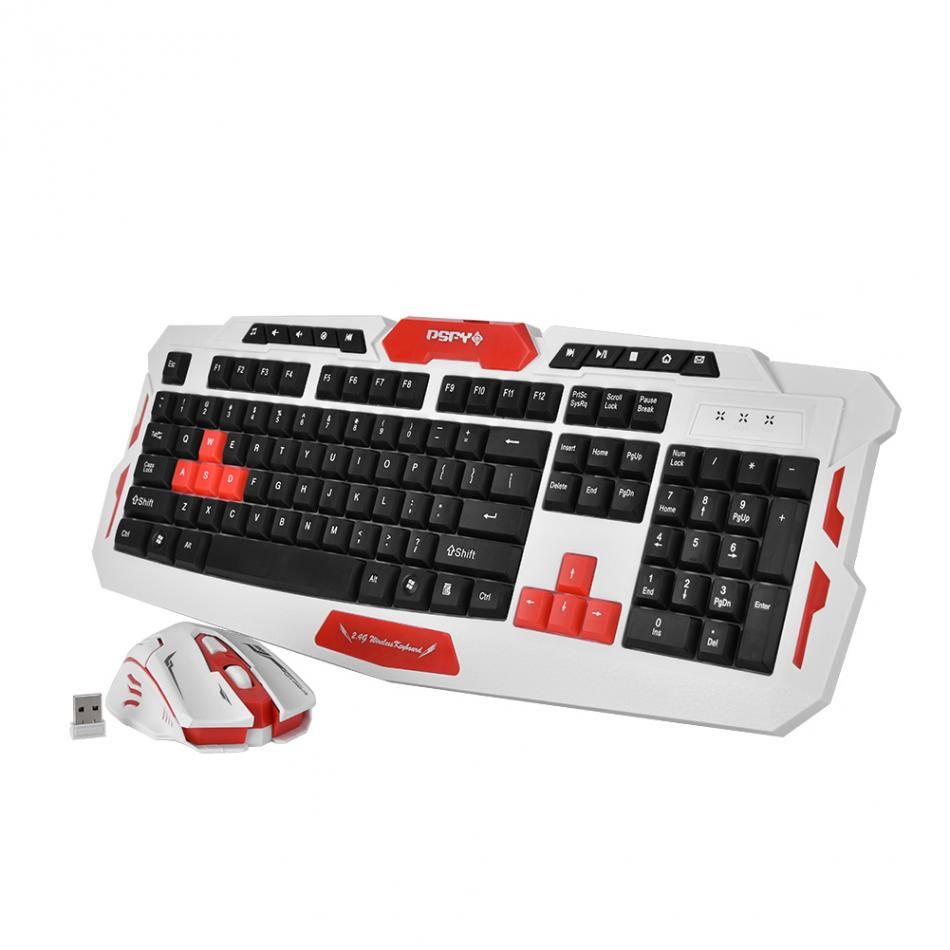 Multimedia 2.4GHz Wireless Pro Gaming Keyboard and Mouse Set for Desktop PC Lapt