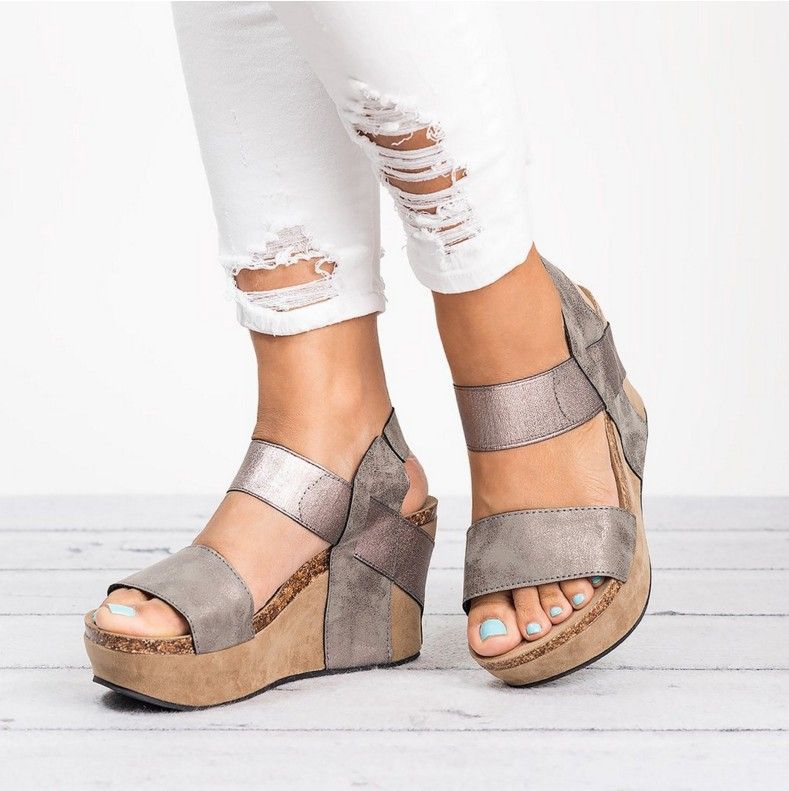 grey wedge sandals