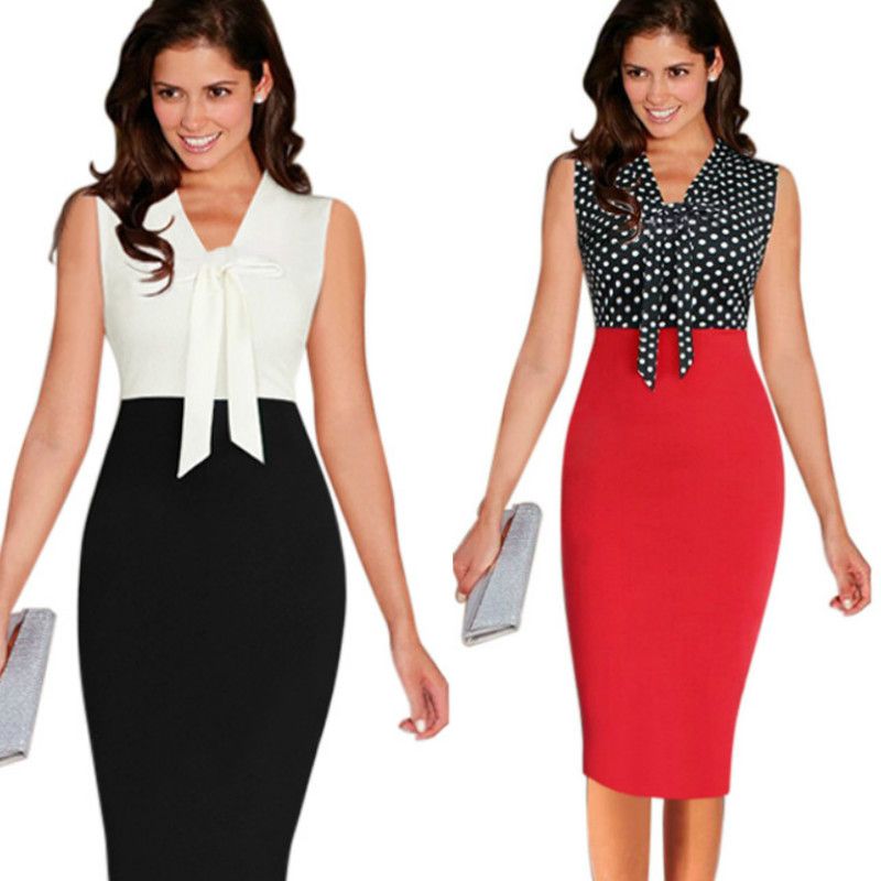 polka dot pencil dress