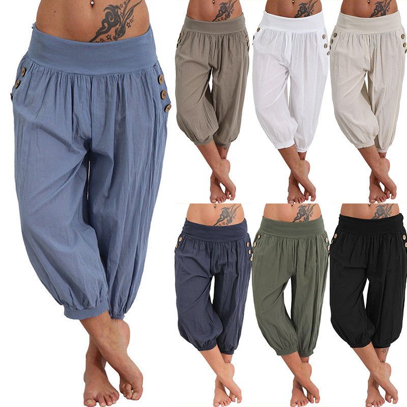 Womens Loose Trousers Pants Boho Harem Size 8 10 12 14