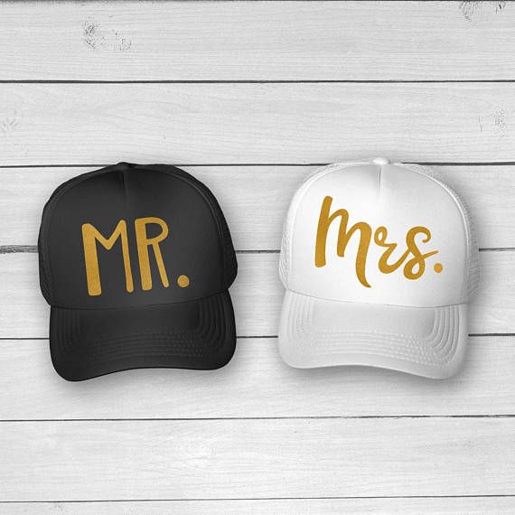 Mr Mrs Bride And Groom Glitter Trucker Hats Caps Bachelorette