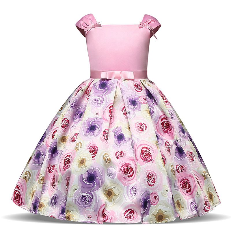 Nuevo vestido floral de cumpleaños para niñas y niños Parte boda de baile vestido de niña Nuevo vestido floral de cumpleaños para niñas y niños Parte boda de baile vestido de niña
