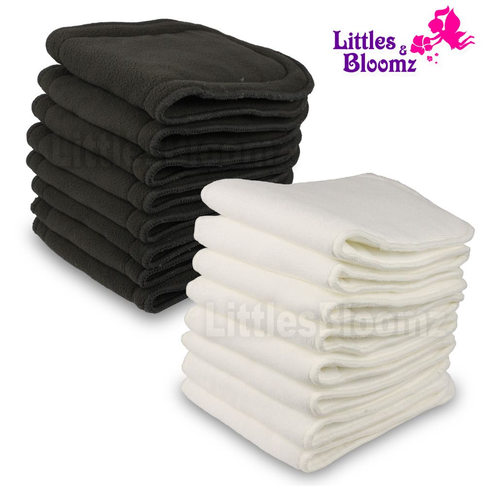 M 2 Sizes Washable 5 Layers Bamboo Charcoal Cloth Nappy Liner Super Absorbent Adult Diaper Insert