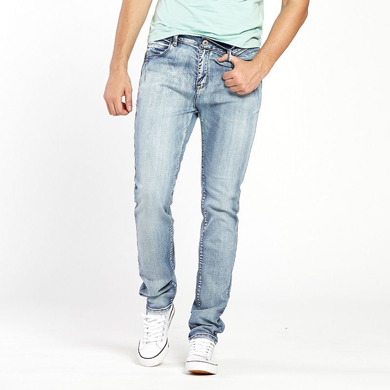 Mens Jeans Trendy Stretch Blue Grey Denim Men Slim Fit Jeans