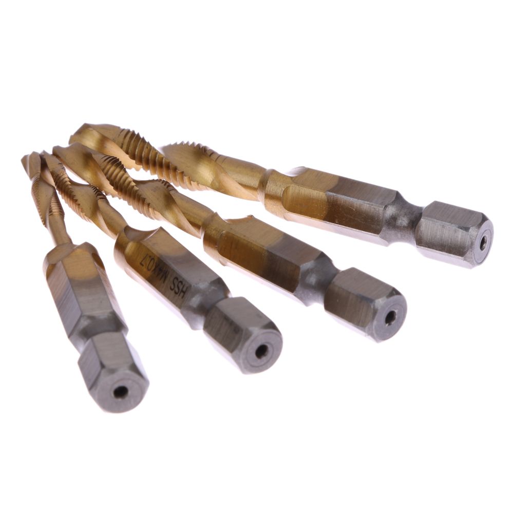 Spiral Pointed Taps Hex Shank Tapping Thread Forming 1/4 Inch Hex High