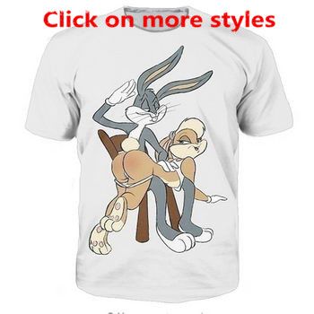 Compre Novos Casais De Moda Das Mulheres Dos Homens Unisex Dos Desenhos Animados Bugs Bunny Lola Bunny Spanking Engracado 3d Impressao Sem Cap Casual Tshirt Camisetas Tee Top Tb10 De Yychristmas 74 42