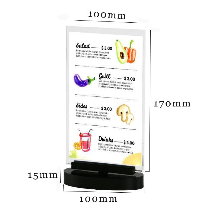 5x Acrylic Menu Card Holder Poster Sign Display Stand Wedding Christmas New Year