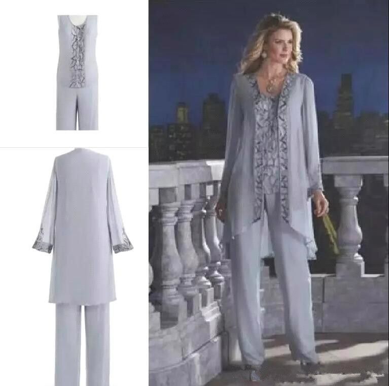 mother of the bride silver pantsuit