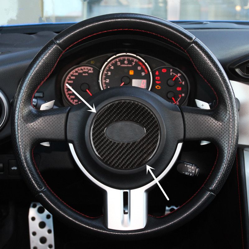 Carbon Fiber Car Steering Wheel Decorative Cover Trim For Subaru Brz 2013 17 Interior Accessories Decals Car Accessories For Interior Car Accessories