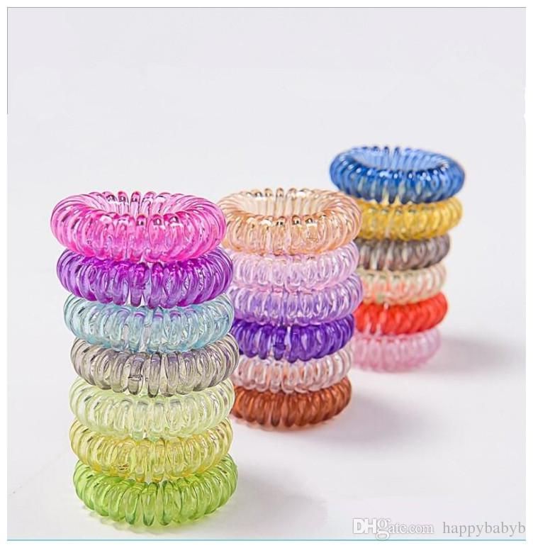 Korean Transparent Color Jelly Telephone Wire Cord Headbands For