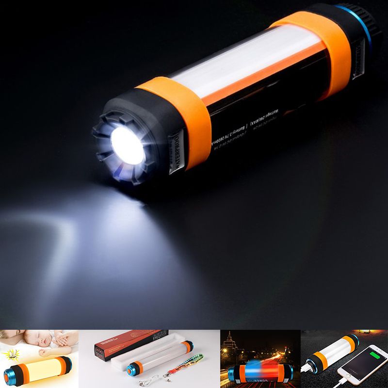 8-Mode projecteur charge USB Camping Torche Lampe de Poche Phare DEL lumineux UE