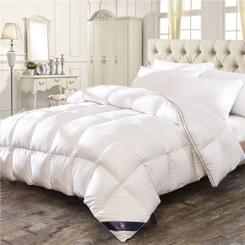 White Pink 100 Feather Velvet Down Winter Thick Duvet Comforter