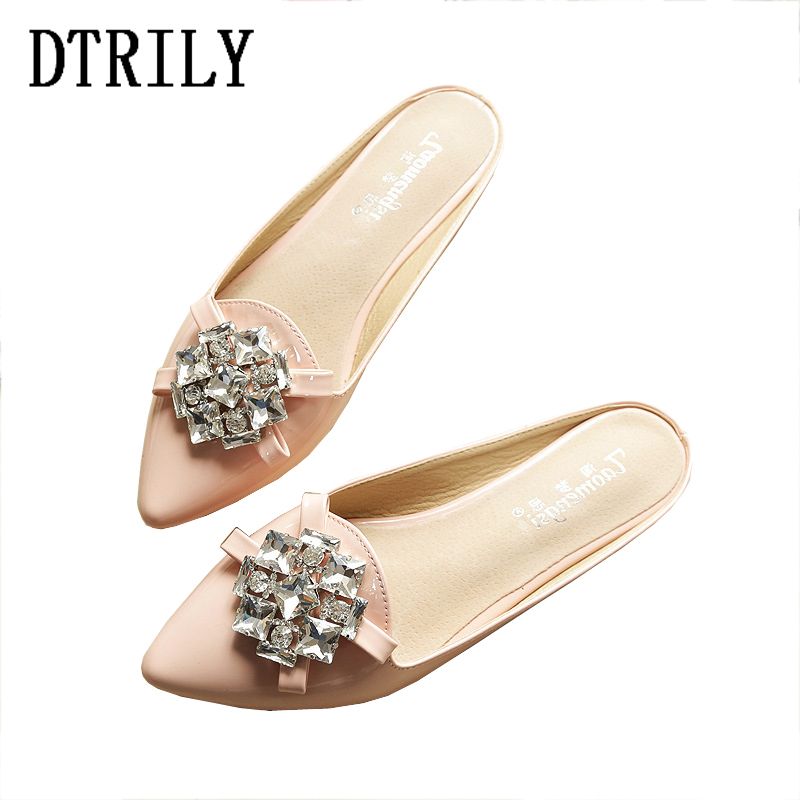 rhinestone flat mules