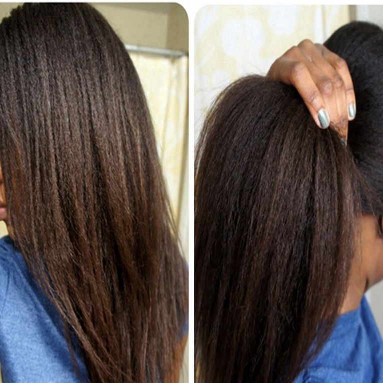 Heat Resistant Hair Yaki Kinky Straight Synthetic Lace Front Wigs