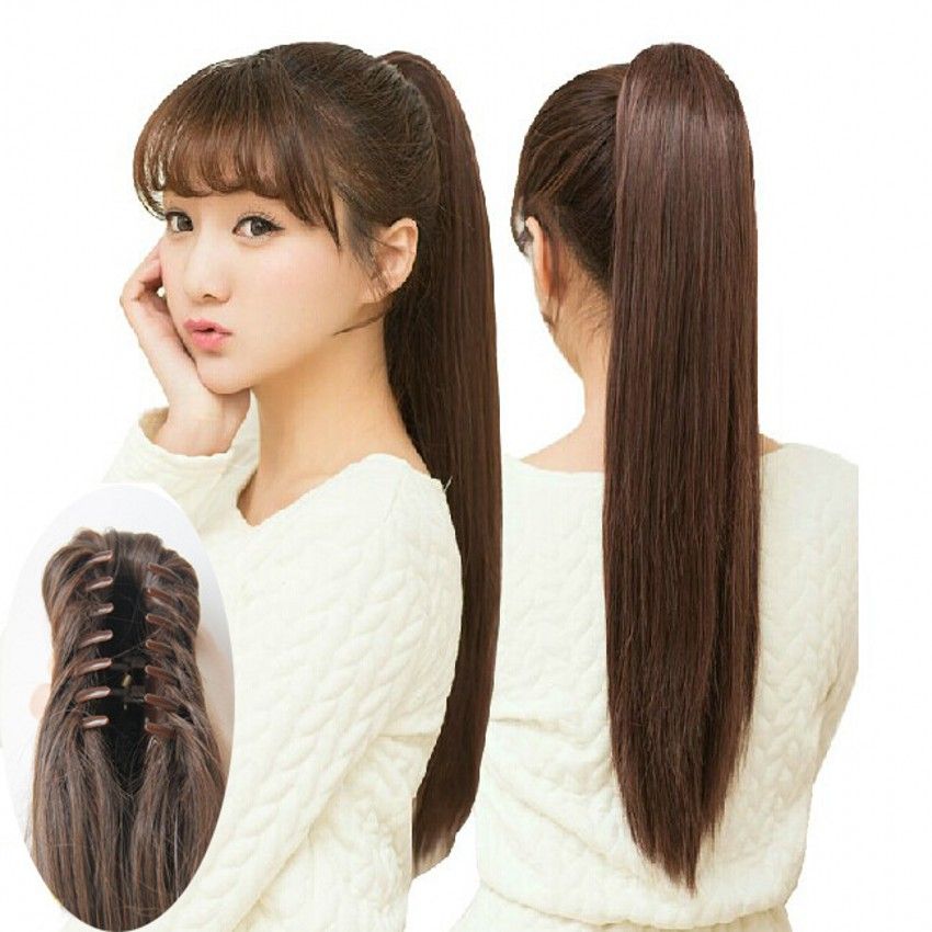 Sara Women S Girls Claw Clip In Straight Ponytail 55cm 22