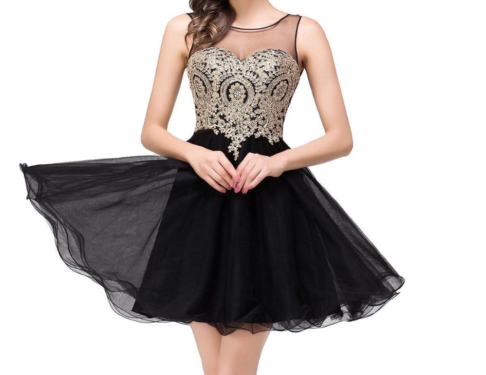 Vestidos Cortos Negro Con Dorado on Sale, 55% OFF | www.rupit.com
