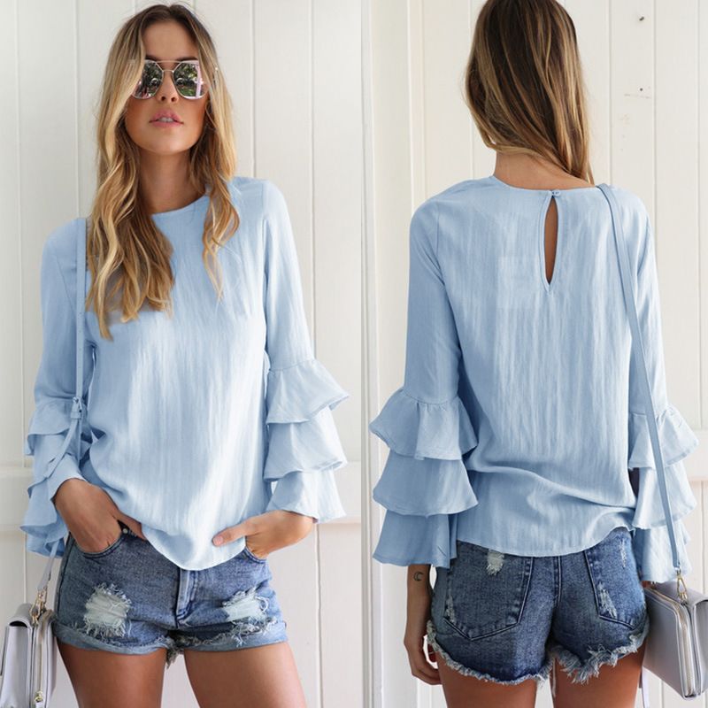 light blue shirt outfit women's