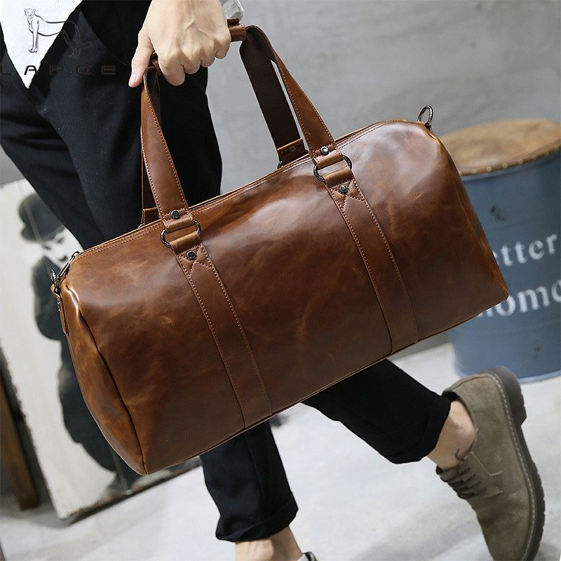 Lapoe Men Vintage Retro Leather Travel Bags Hand Luggage Overnight Bag Fashionable Designers Large Duffle Bags Weekend Bag Childs Suitcase Dakine Suitcase From Fabcollect 77 93 Dhgate Com