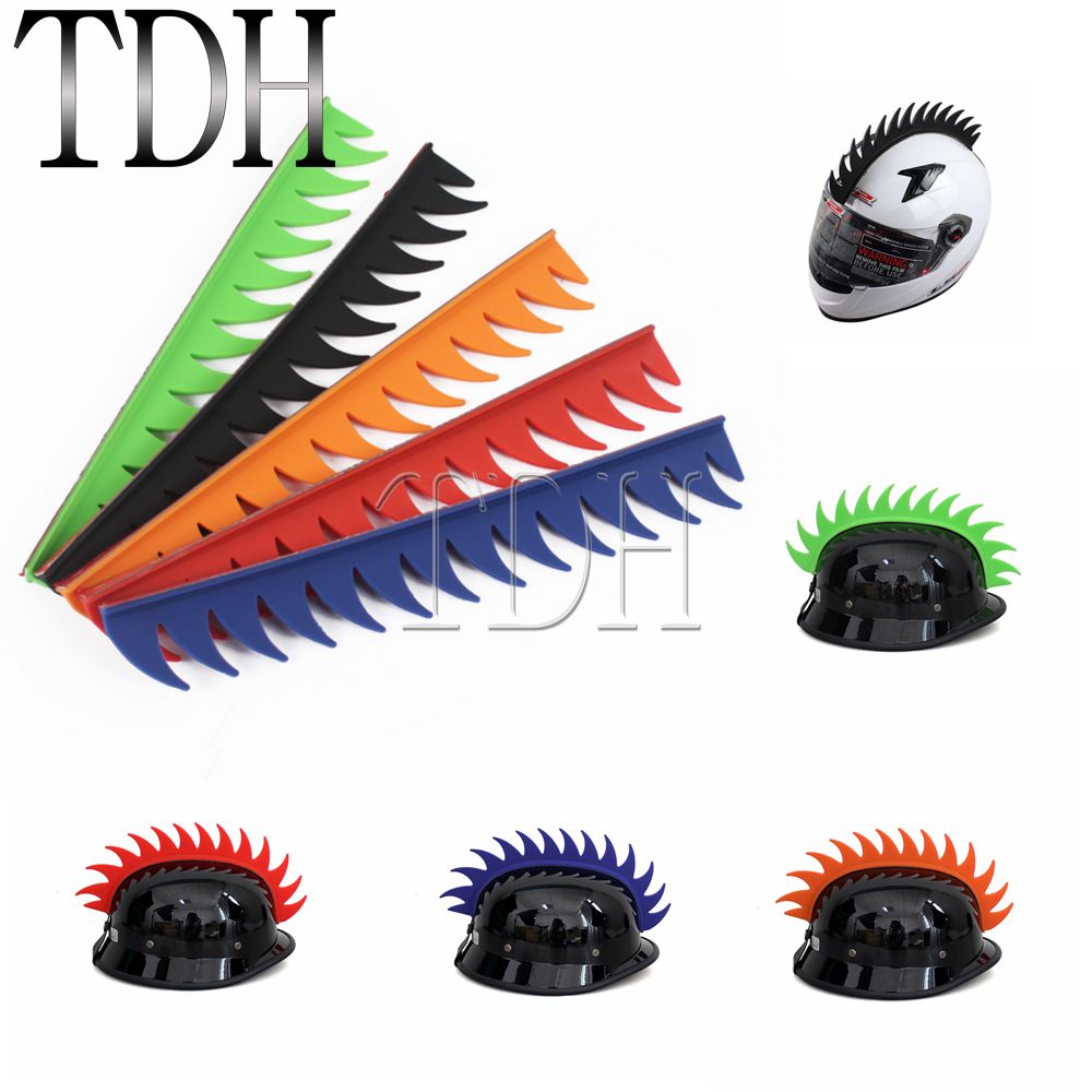 Rubber Motorcycle Biker Helmet Warhawk Spikes Mohawks Dirtbike Sticker 5 Colors