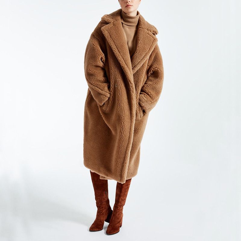 comer Dar permiso Hacia arriba Max Mara 2019 Fur New Camel Red Teddy Bear Coat Tendencia de moda Invierno  Señoras Abrigo