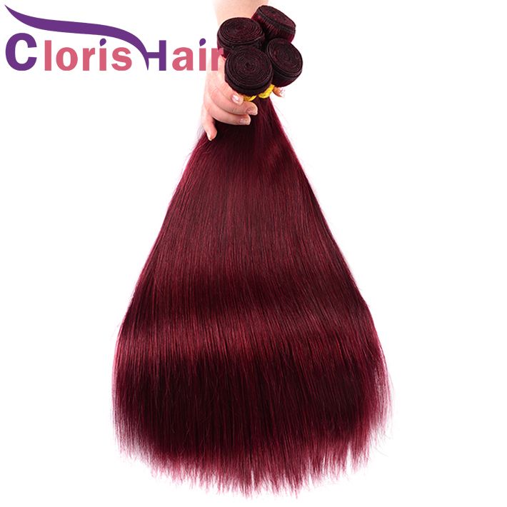 99J Malaysian Virgin Weave Burgundy Silky Straight Mink Human Hair
