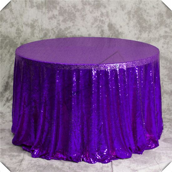 Wholesales Price Glitter Table Cloth For Hotel Event ,Purple Sequin