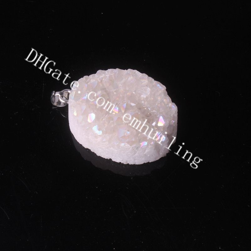 oval white druzy