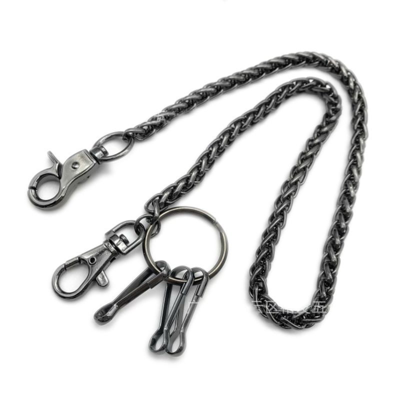 16/" Wholesale Strong Silver Metal Key Wallet Belt Ring Clip Chain Snap Keychain