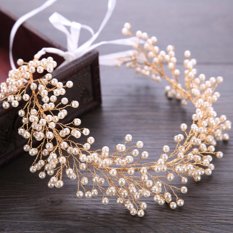 2019 Latest Gold Hair Flowers For Wedding Party Bridal Bridesmaid