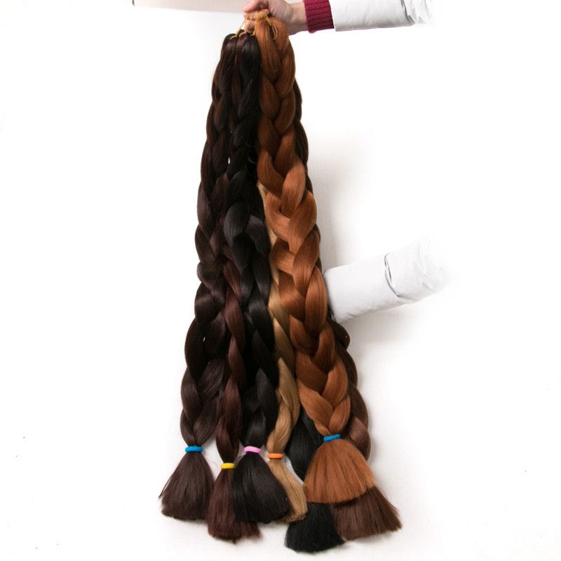 Braiding Hair One Piece Inch Synthetic Kanekalon Fiber Braid 165g Piece Pure Color Crochet Jumbo Braid Hair Extensions From Xuchangyongsheng 6 44 Dhgate Com