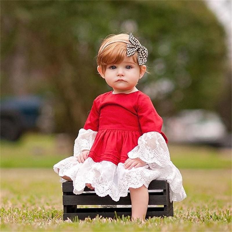 Compra Vestido Largo Vestido De Encaje Rojo Bebé Niña Princesa Vestido  Niños Fiesta De Cordón De Fiesta De Navidad Con Diadema Traje De La Ropa De  Navidad De Chidlren Barato | Entrega