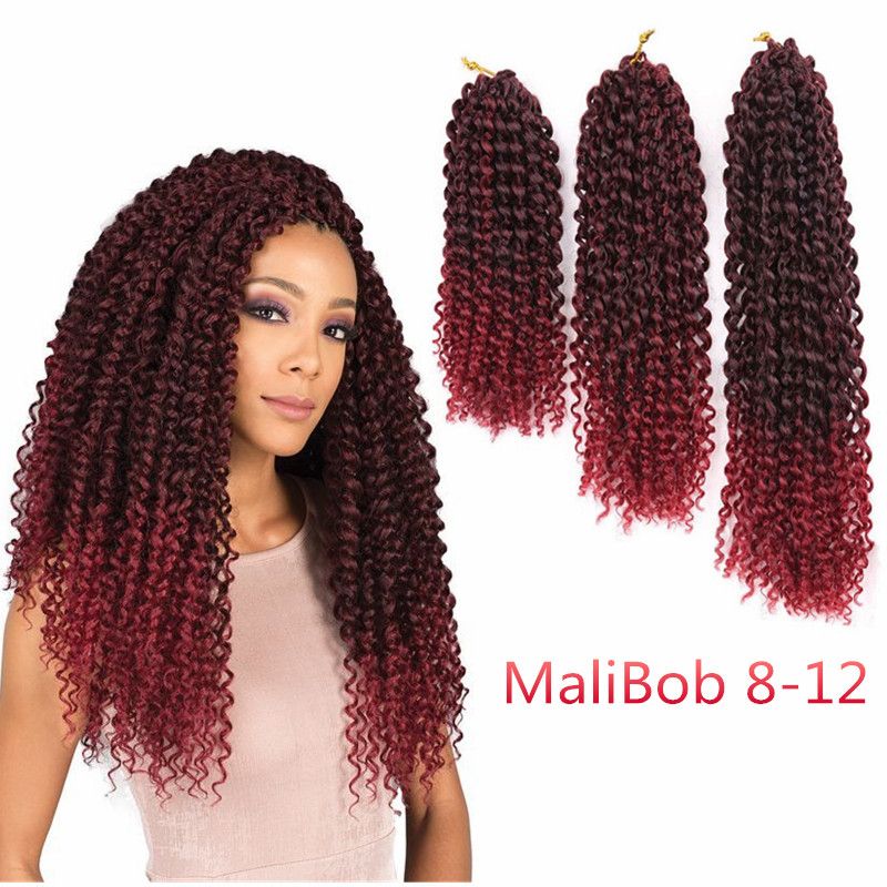 Malibob Synthetic Braids Jerry Curly Crochet Twist Braiding Hair