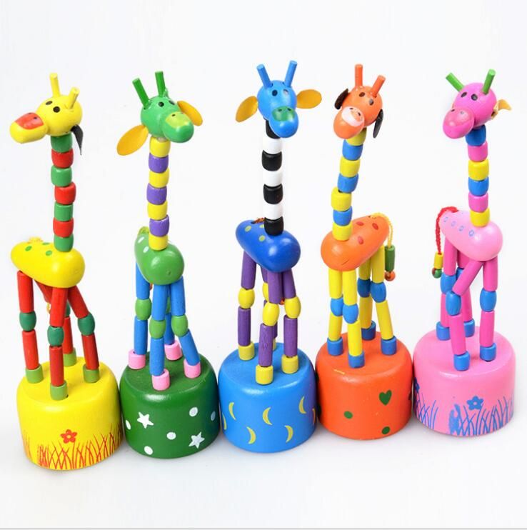 Wooden toys developmental dancing standing rocking giraffe gift toys for kidsCNZ