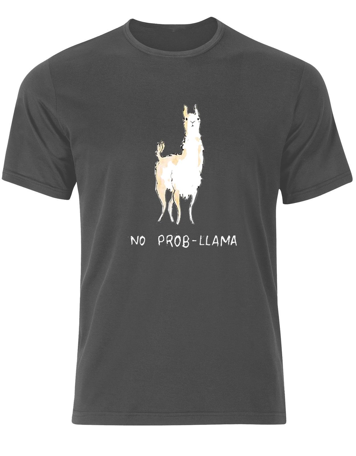 Funny Simple Llama No Problem /'No Probllama/' Men/'s T-Shirt Top AH36